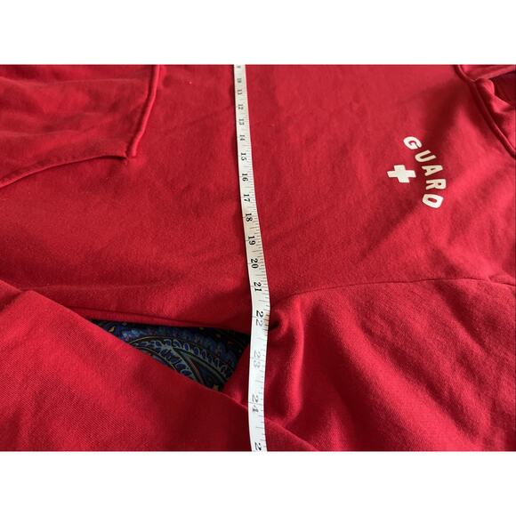 Red Lifeguard Hoodie Sweatshirt - Size L - Guard Apparel by The Lifeguard Store - Picture 3 of 5